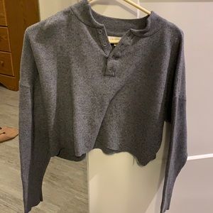 LA hearts cropped sweater with buttons
